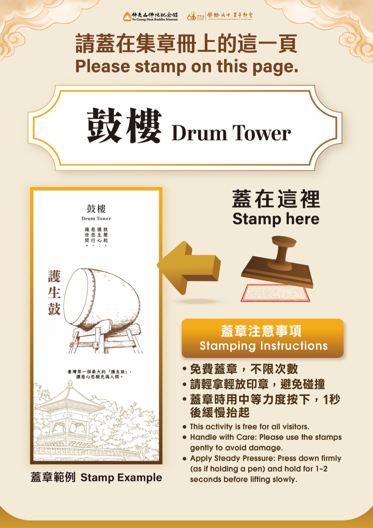 B 鼓樓（五和塔）集章位置說明