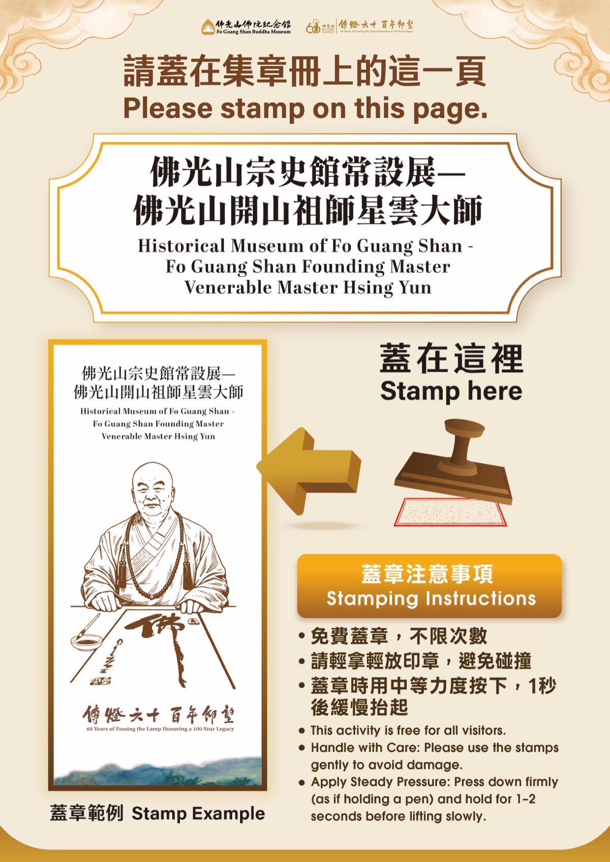 D4 佛光山宗史館常設展（本館一樓）集章位置說明