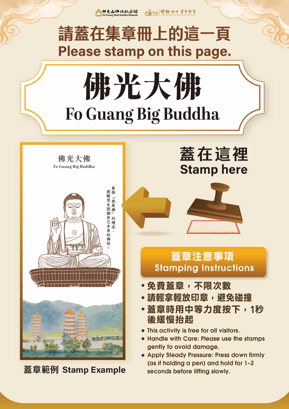 D9 佛光大佛集章位置說明